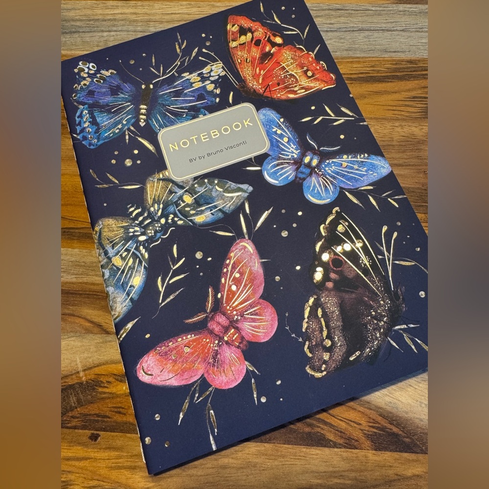 Bruno Visconti Soft Touch Butterflies on Blue Notebook Journal A5 NEW